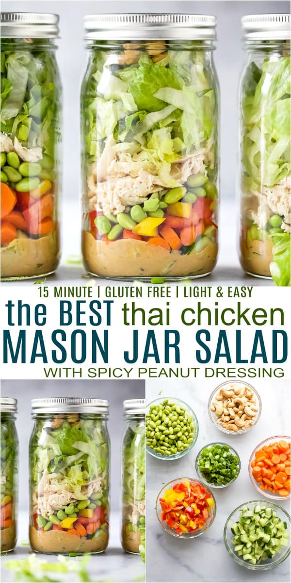 Asian Cashew Chicken Mason Jar Salad - Simply Scratch