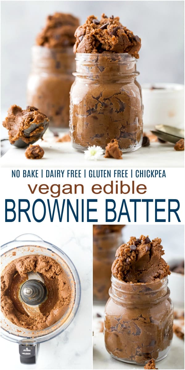 pinterest image for easy vegan edible brownie batter recipe