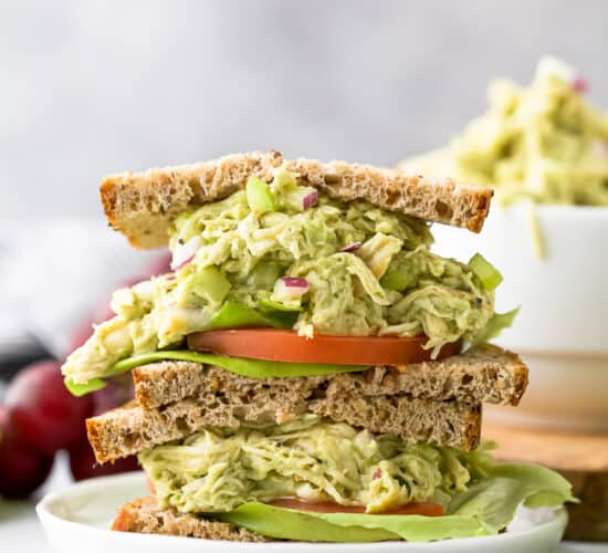 the ultimate paleo avocado chicken salad recipe on bread