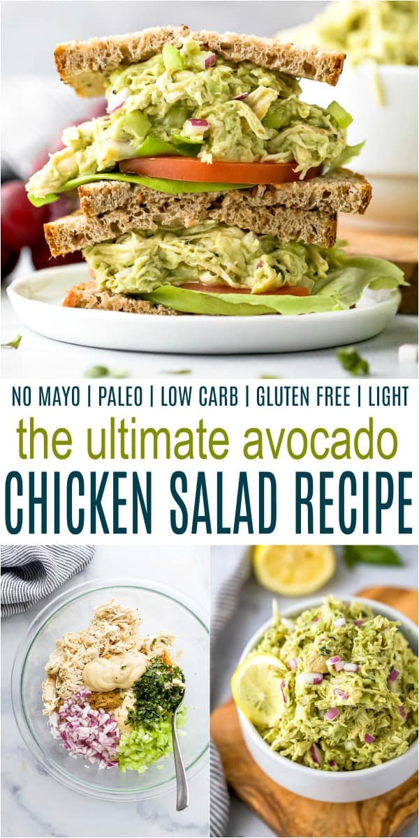 pinterest image for the ultimate paleo avocado chicken salad