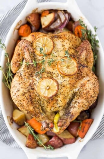 close up photo of easy roasted chicken