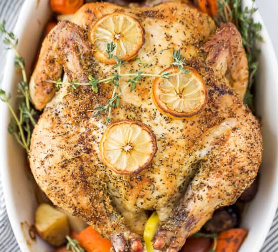 close up photo of easy roasted chicken