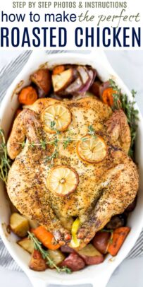 pinterest image for how to make the perfect easy roasted chicken recipe