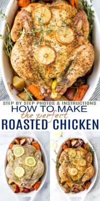 pinterest image for how to make the perfect easy roasted chicken recipe