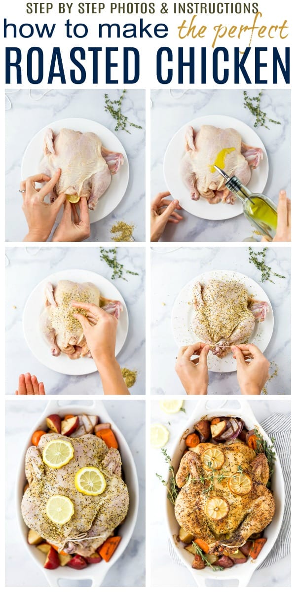 pinterest image for how to make the perfect easy roasted chicken