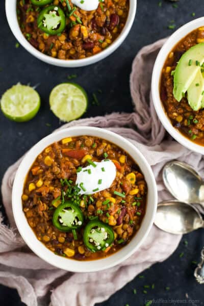 bowl of smoky lentil chili