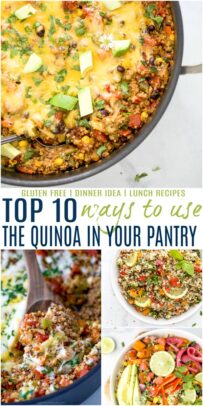 pinterest image for top 10 ways to use the quinoa in your pantry