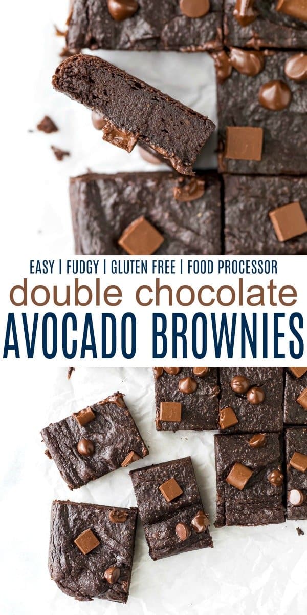 pinterest image for double chocolate avocado brownies