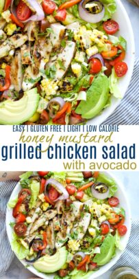 Honey Mustard Grilled Chicken Salad with Avocado | Joyful Healthy Eats