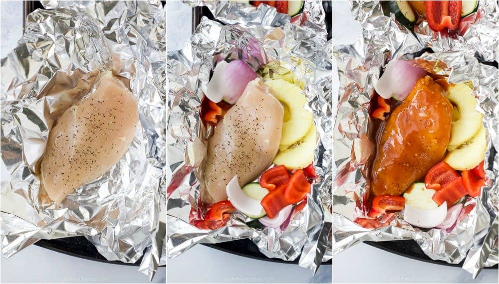 how to make hawaiian bbq chicken in foil packets