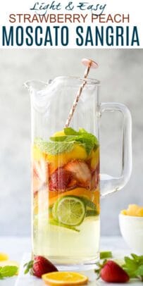 pinterest image for strawberry peach moscato sangria