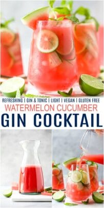 pinterest image for refreshing watermelon cucumber gin cocktail