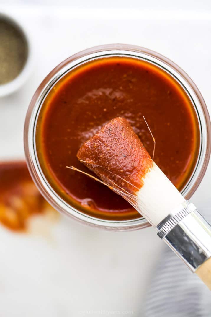 sweet smoky ،memade bbq sauce in a mason jar