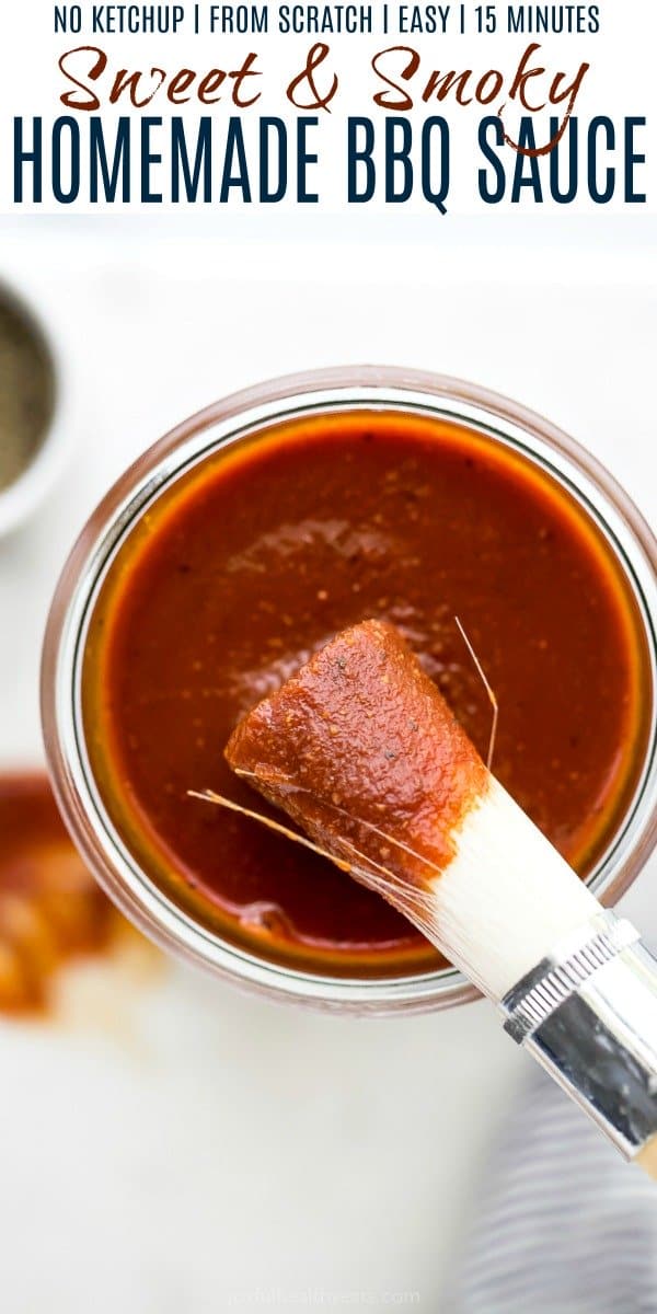 pinterest image for epic sweet smoky homemade bbq sauce