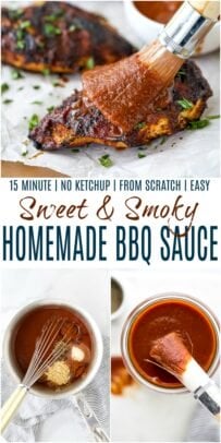 pinterest image for epic sweet smoky homemade bbq sauce
