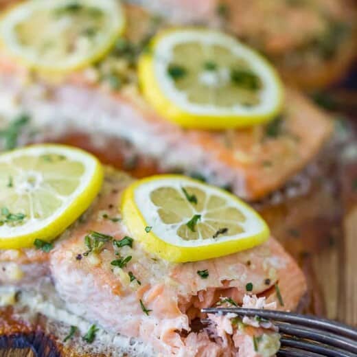 side view of honey garlic cedar plank salmon the grill