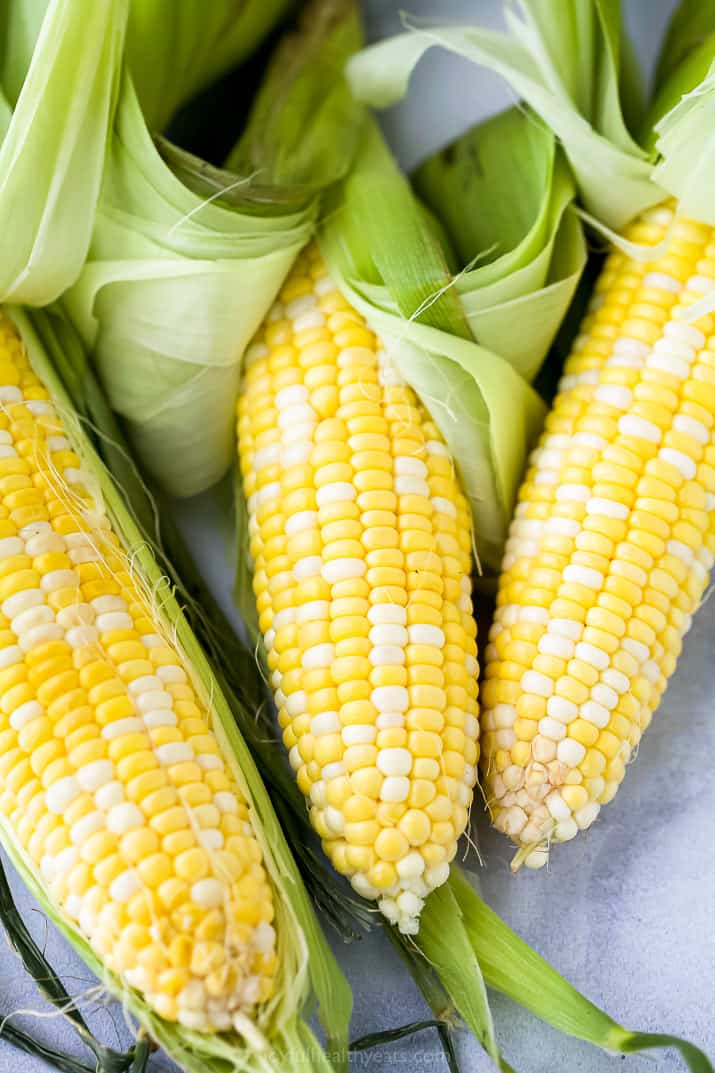 fresh corn on the cob that was shucked