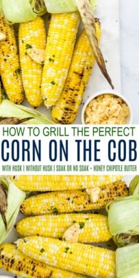Pinterest image for how to grill corn on the cob.