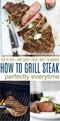 pinterest image for how to grill steak perfectly every time