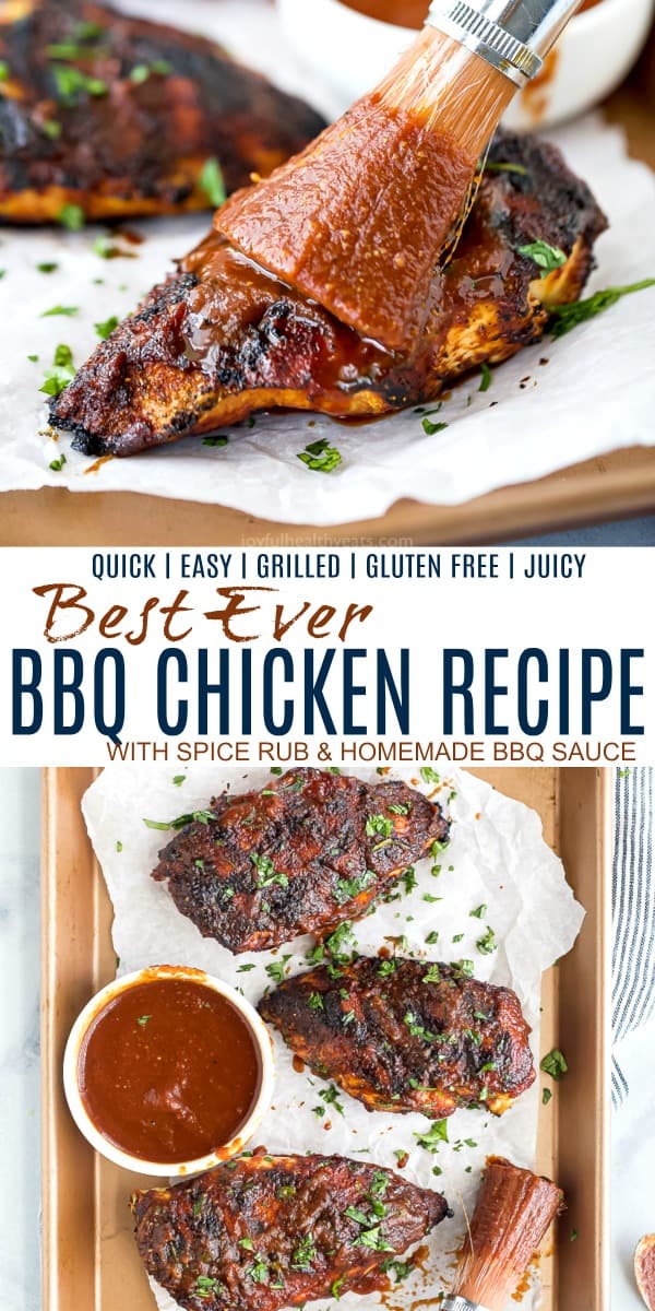 pinterest image for best ever bbq chicken recipe with homemade bbq sauce