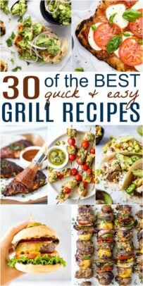 pinterest collage for 30 quick easy grill recipes perfect for summer