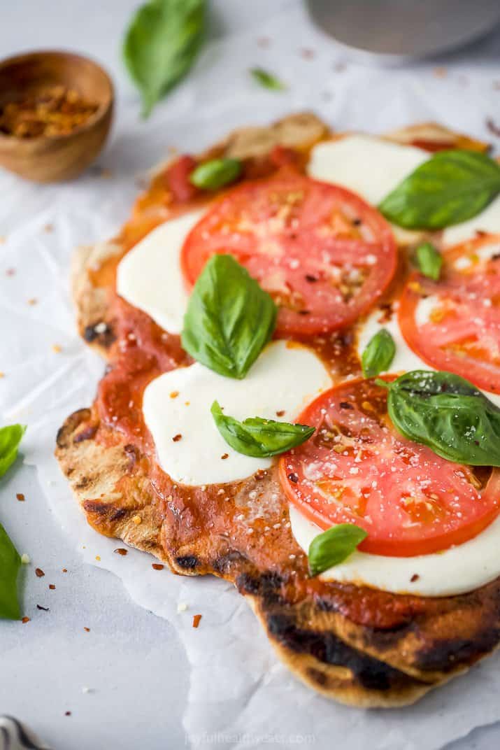 side photo of the best grilled pizza recipe