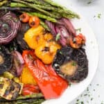 closeup of best grilled vegetables with balsamic dressing
