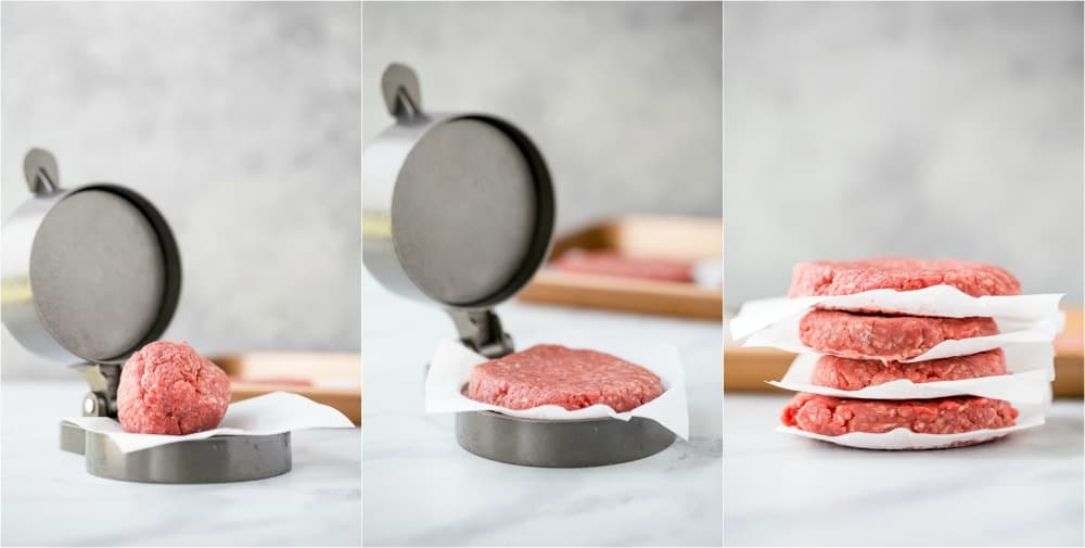 steps of how to form burger patties