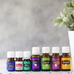 essential oils for anxiety lined up next to each other