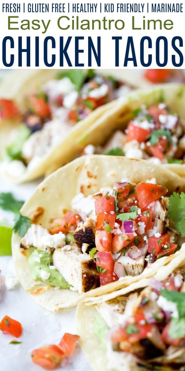 pinterest collage for easy cilantro lime chicken tacos