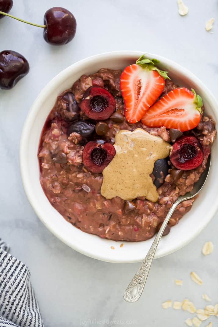 cherry chocolate oat bowl by daily harvest