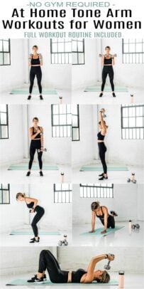 pinterest collage for 20 minute at home tone arm workout for women