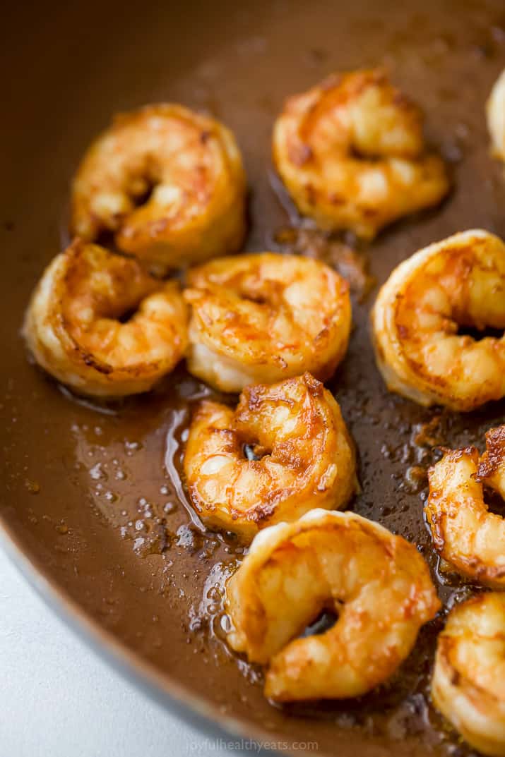 spicy shrimp in a skillet