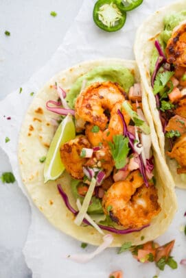 Best Spicy Shrimp Tacos with Cilantro Lime Slaw | Easy Shrimp Tacos