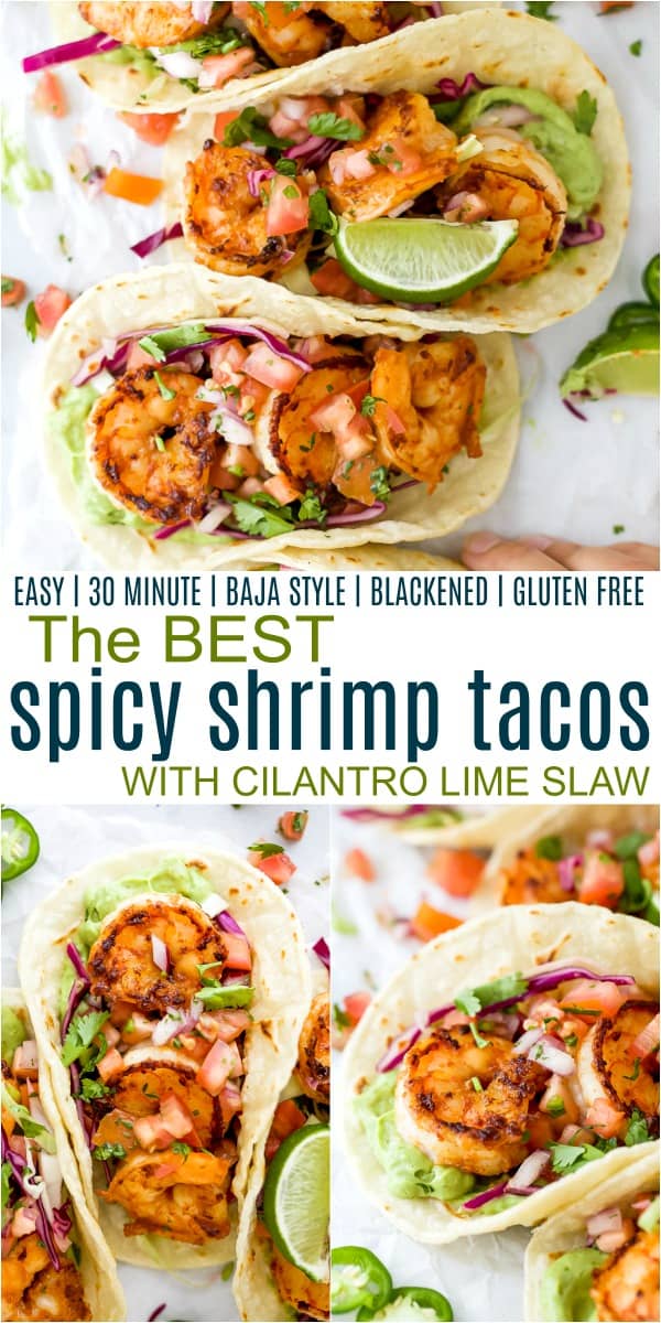 pinterest image for best spicy shrimp tacos