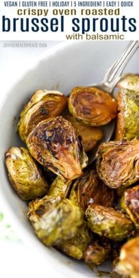 pinterest image for roasted brussel sprouts with balsamic