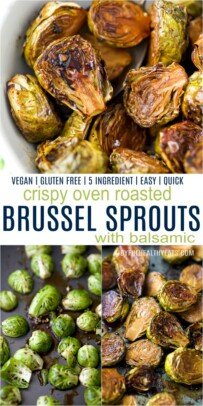 pinterest image for roasted brussel sprouts with balsamic