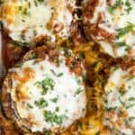 pinterest image for epic baked eggplant parmesan