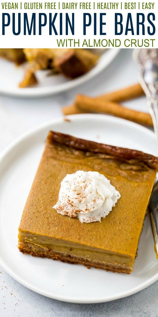 pinterest collage for vegan pumpkin pie bars