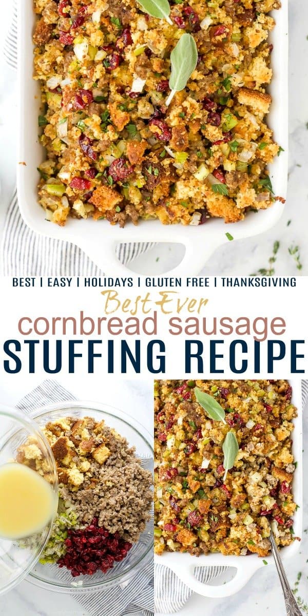 pinterest collage for best ever cornbread stuffing