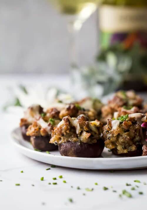 stuffed mushrooms on a plate