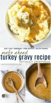 pinterest image for turkey gravy recipe with no drippings