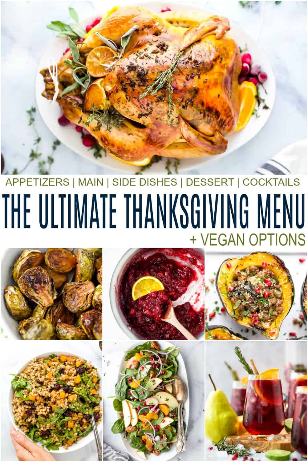pinterest image for traditional thanksgiving menu