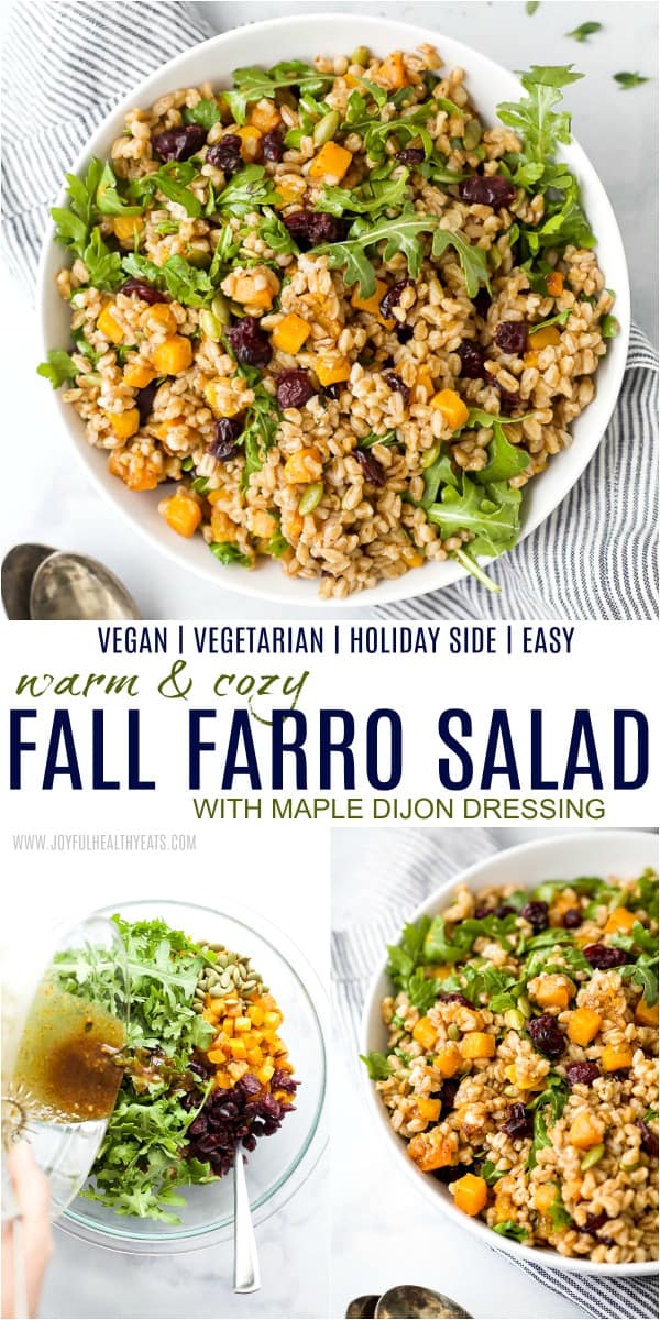 pinterest image for fall farro salad recipe