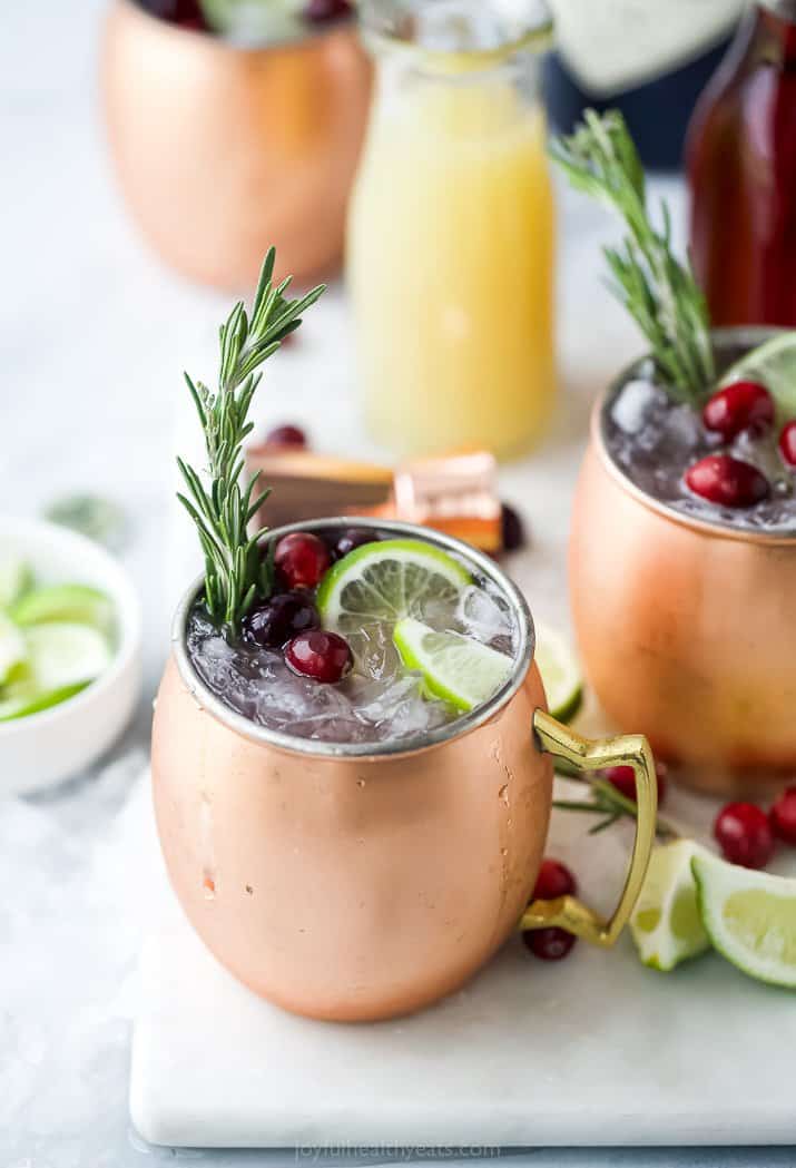 mug filled with cranberry gin moscow mule