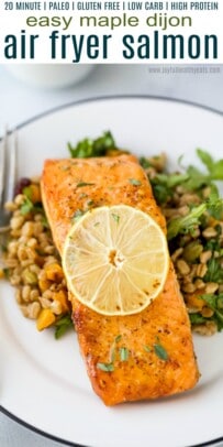 A Bowl Filled with Farro Salad and a Juicy Salmon Filet on Top