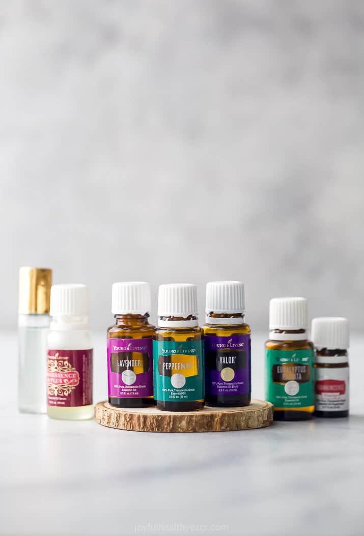 essential oils lined out