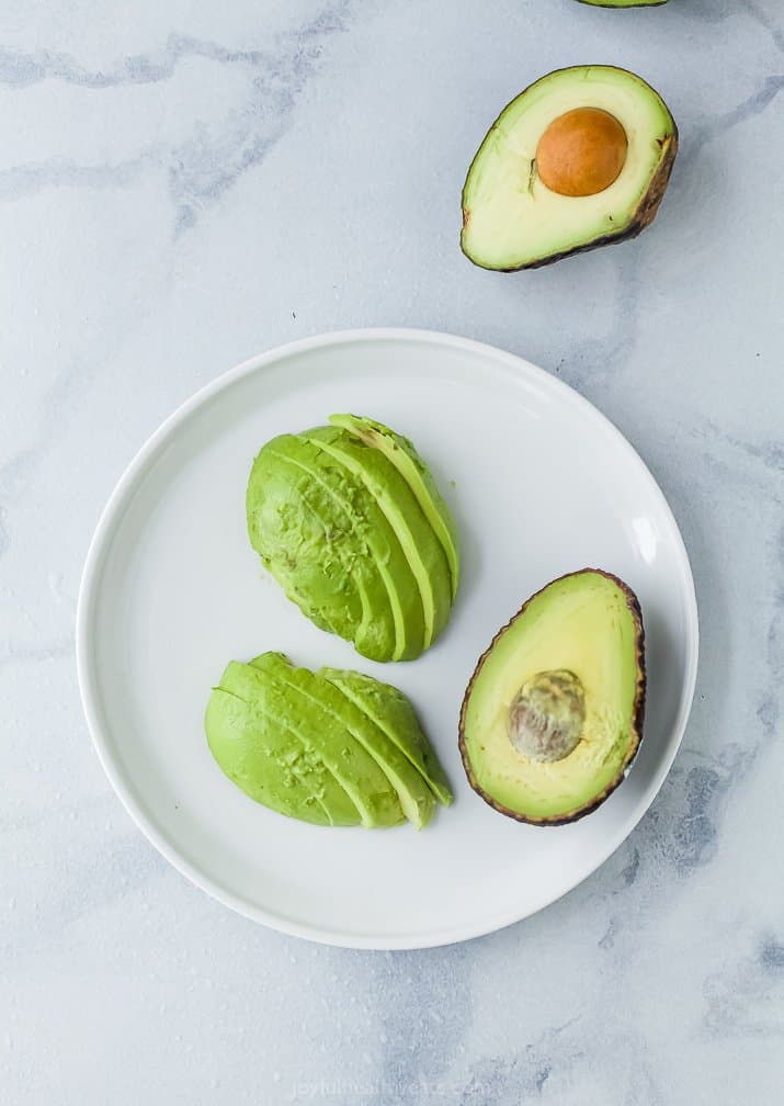 avocado slices up