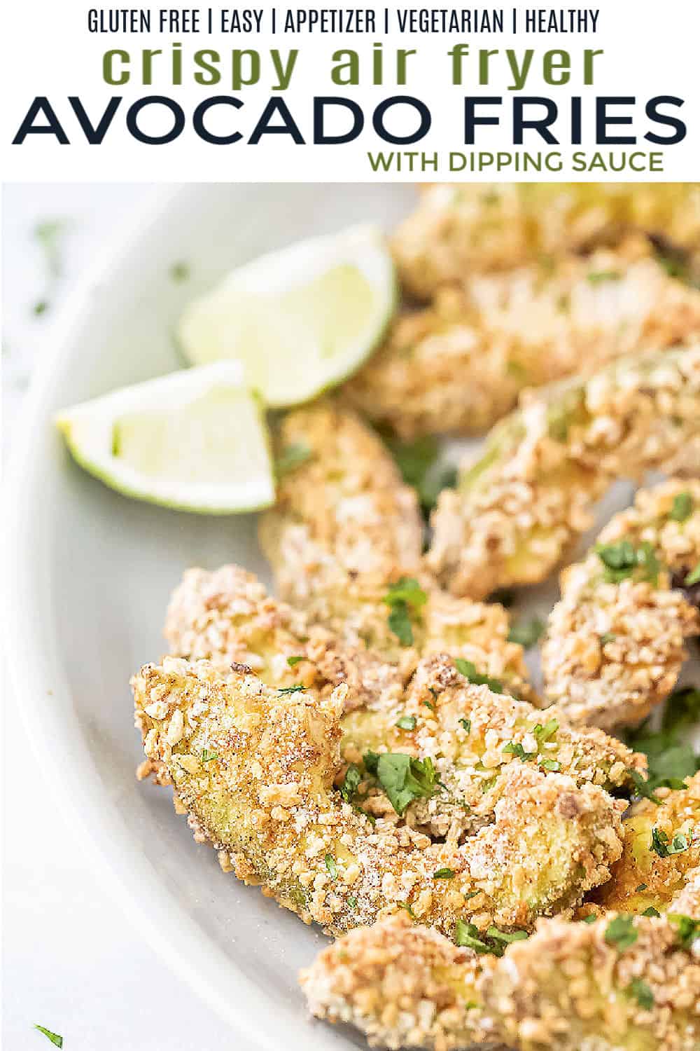 pinterest image for air fryer avocado fries