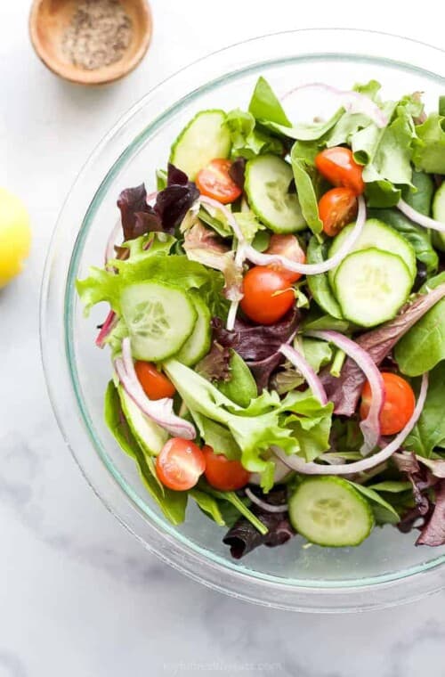 bowl filled with salad